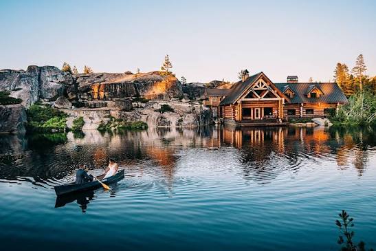 The HideOut lodge on the water